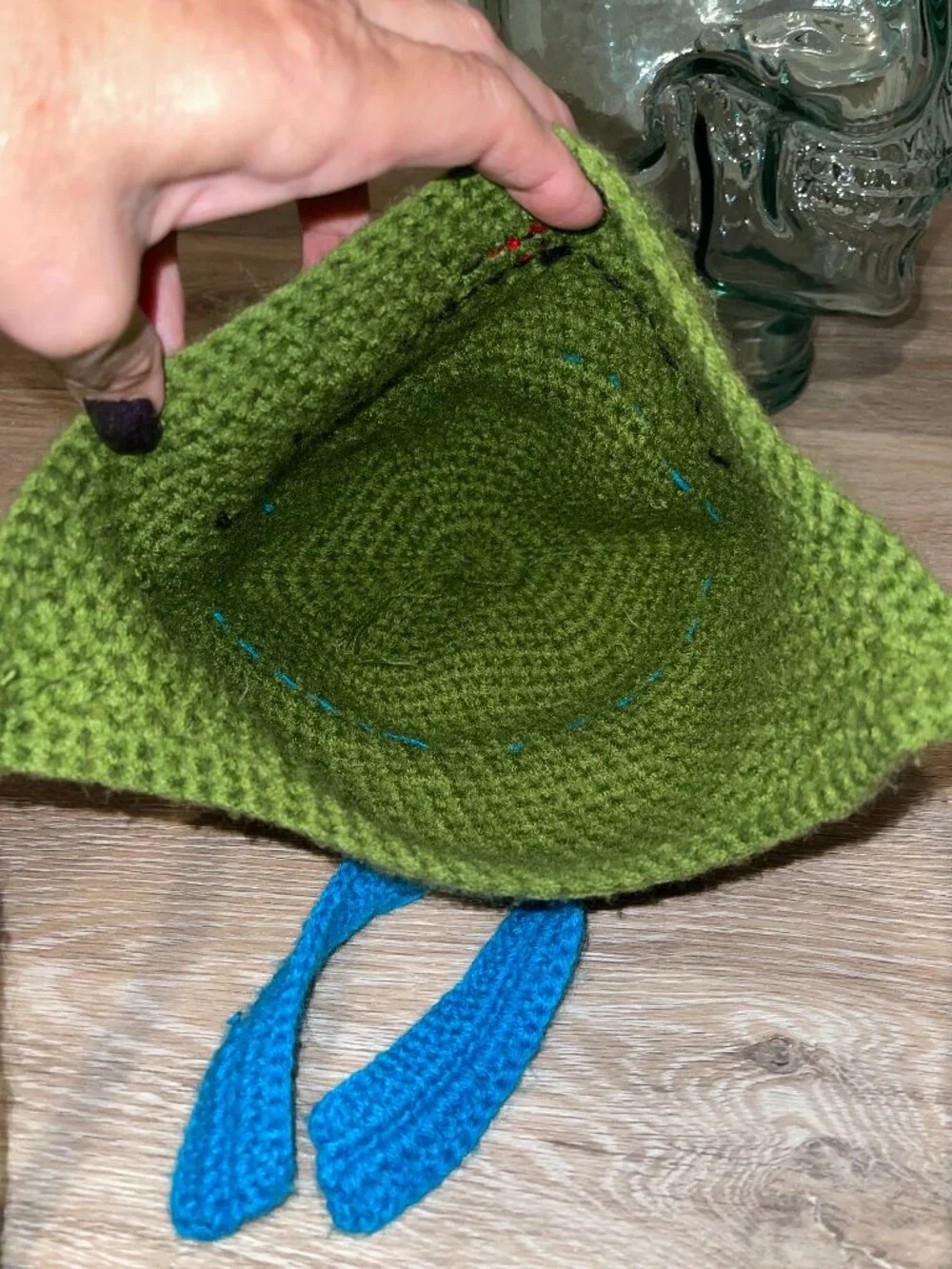 NEW HANDMADE TMNT LEONARDO CROCHET KNIT BEANIE CAP / HAT
